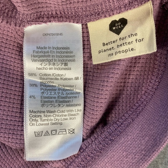 Madewell Women’s Antique Purple Crewneck Ribbed Crop Top, size S - Picture 4 of 6